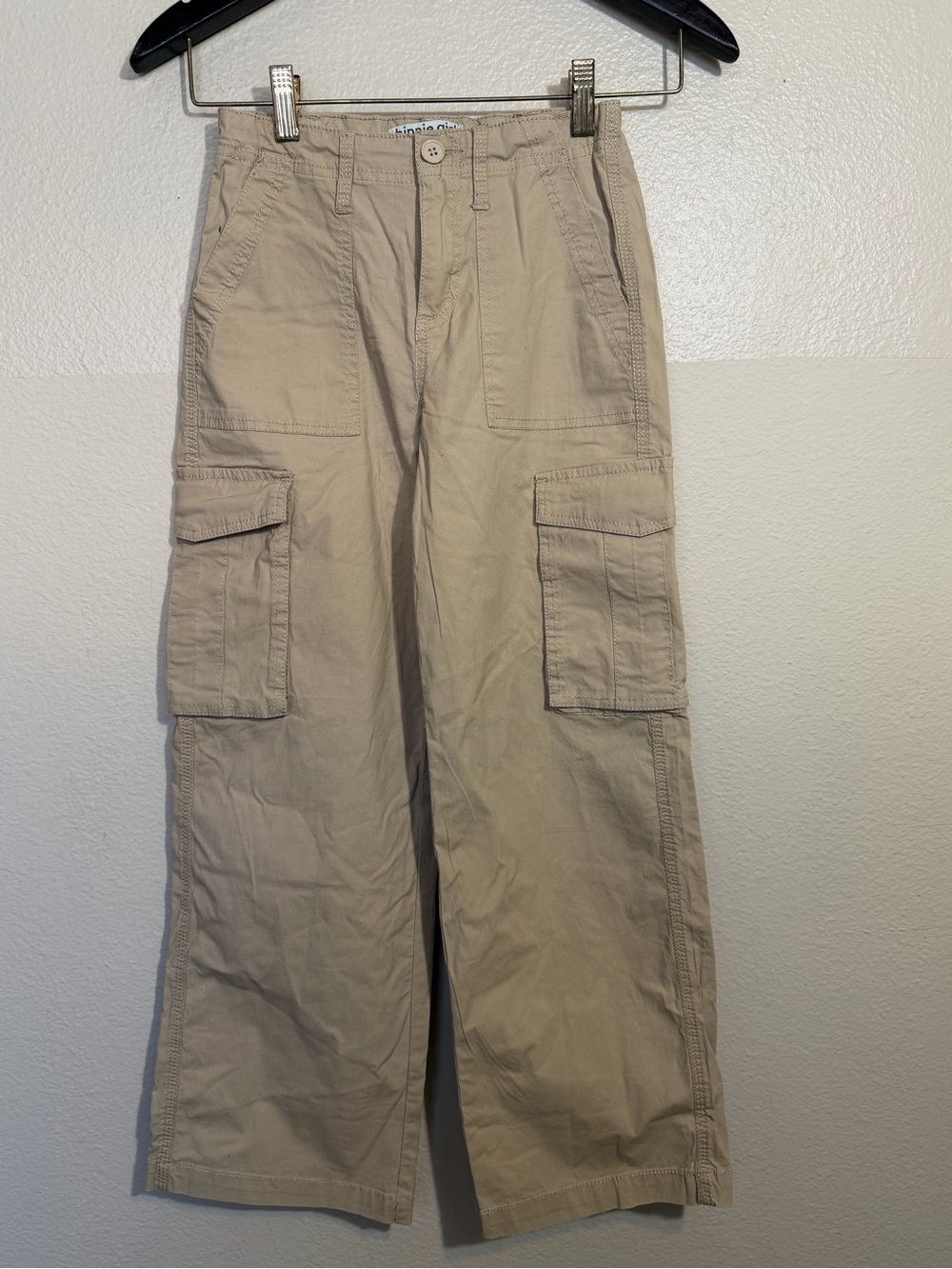Hippie Girl Cargo Pants in Khaki - Lightweight Utility Style kids 8